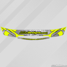 JakeDesigns HELMET VISOR STICKERS/STRIPS - Fluorescent Yellow & Silver Chrome