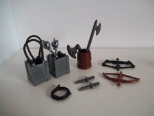LEGO wepons, whips, containers, coiled rope, axe ++