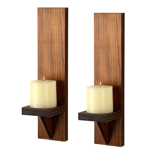 Set wooden wall candle - wall,