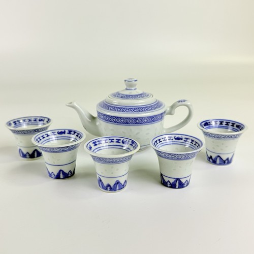 6pc chinese rice eye porcelain - chinese,