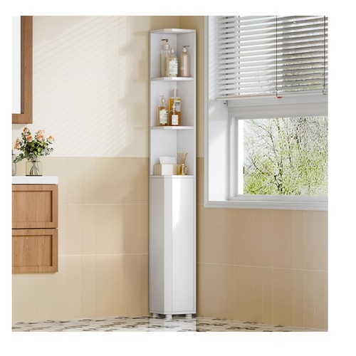 White corner bathroom cabinet - corner,
