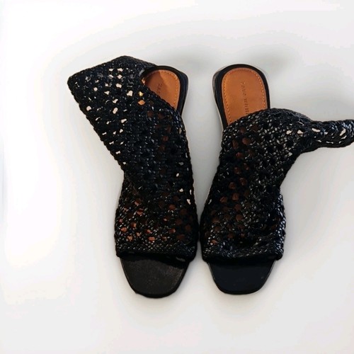Zara black woven - woven, leather