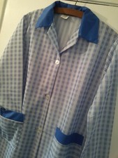 Ladies Overall NEW Poly/Nylon WMS Light Blue/White check Royal Blue trims NEW