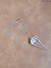 Clear quartz dowsing pendulum - quartz,