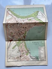 1908 antique city plan of Scarborough England