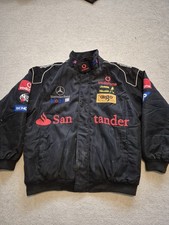 F1 Racing Jacket, Mercedes-Benz Jacket Black, Ebroidered Cotton Padded