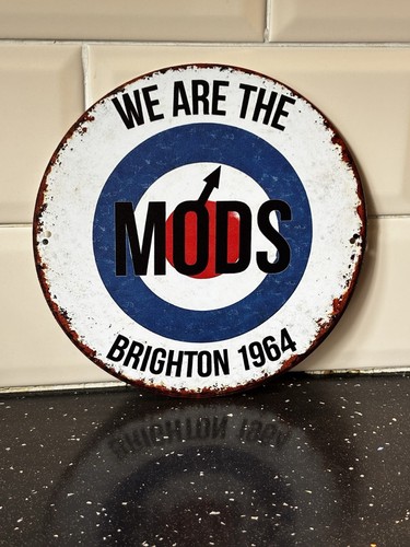 Mod round aluminium plaque man - mod,