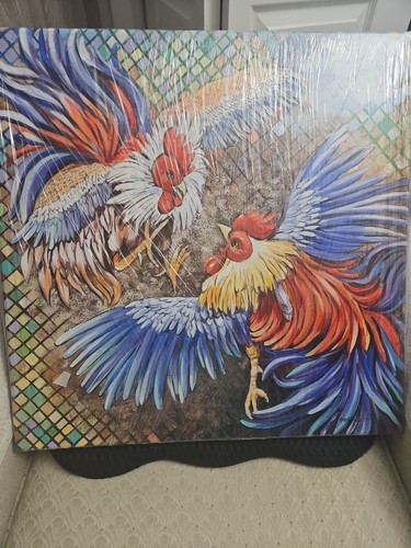 Cockfight oil on - cockfight,