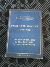 British Railways Scottish Region Timetable 1954-55 w/ Map Scotland BR Passenger