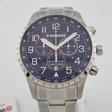 Wenger Attitude 01.1543.118  Mens Swiss 44mm Date Tellemeter Quartz Watch 10ATM