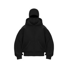 Hoodie Jacket Men Women with Hooded Mask Casual Sportswear Autumn Winter S-XXL