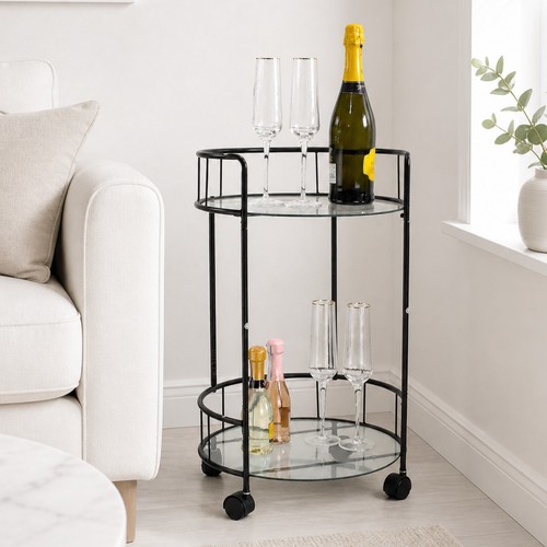 Stylish black drinks trolley - stylish,