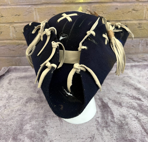 Navy blue distressed tricorn - navy,