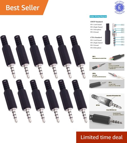Piece 5mm trrs plug set - 12-piece,