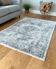 Bohemian Vintage Traditional Distressed Faded Natural Beige Grey Area Rug Runner