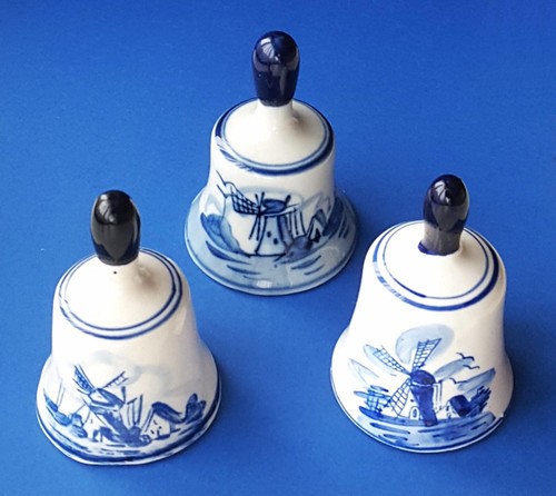 Three delft hand bells - delft,