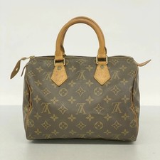 Louis Vuitton Monogram Speedy 25 Handbag Mini Boston Bag Brown M41109 Authentic