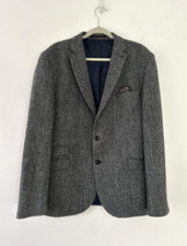 Harris Tweed for Next Jacket Men's Herringbone Wool Tailored Fit Size 48 Long