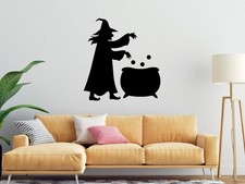 Old Witch Cooking Wizard Wall