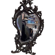 Vintage Ornate Wall Mirror Cherub Design Victorian Style Decorative Frame (EA)