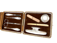 Art Deco Manicure set Antique Goldsmiths & Silversmiths HM 1930 Boxed