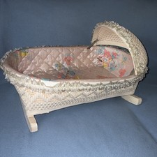 VTG 1970s Wicker Wood Baby