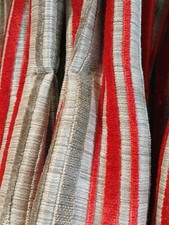 Fabulous, Thick, Chenille, Striped Pinch Pleat Curtains, With Ties And...