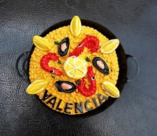 FRIDGE MAGNET 3D VALENCIA SPAIN PAELLA VALENCIAN RICE DISH METAL PAN PRAWNS...