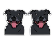 2 x 10cm Blue Staffy Dog Vinyl