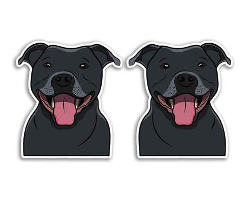 10cm blue staffy dog vinyl - blue,