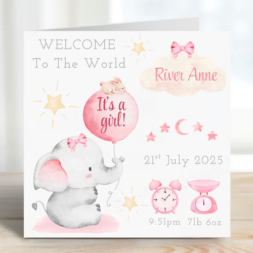 Personalised new baby girl - new,