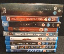 BLU-RAY 3D JOBLOT OF 10 3D MOVIES. IDEAL FOR THE 3D COLLECTOR. ALL VERY GOOD.