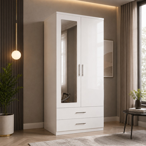 Premium mirrored wardrobe - mirrored,