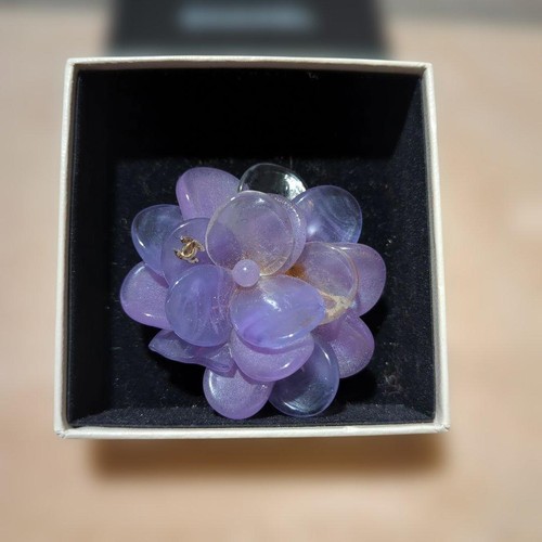 Chanel camellia brooch purple - brooch,