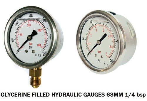 Pressure gauge hydraulic 63mm - hydraulic,