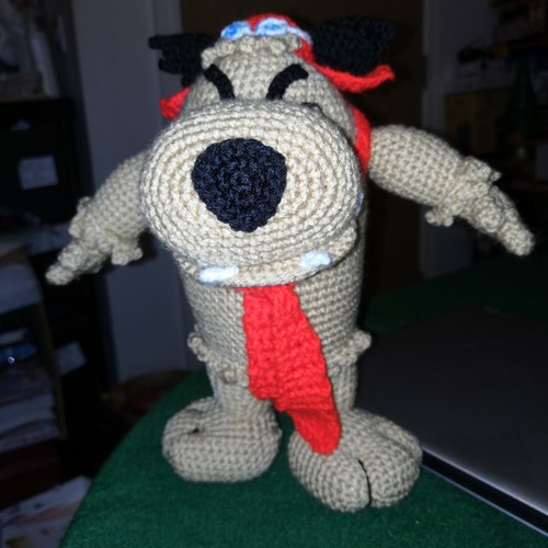 New crochet muttley from wacky - new,