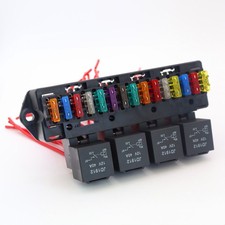 Universal Car Truck 15 Way Blade Fuse Box Block Holder With 4 Way 12V 40A Relay