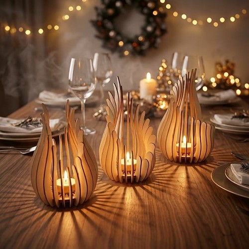 Wooden tea light - , candle