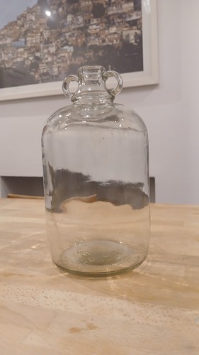Vintage clear glass money jar - vintage,