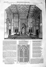 Original Old Antique Print