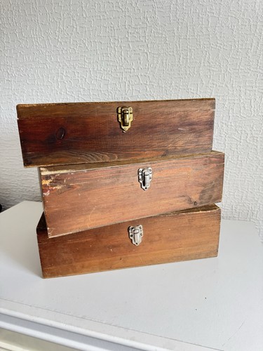 Vintage wooden boxes with - vintage,