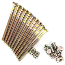 10 Piece Set of M6 X 100Mm Cylindrical Bolts and Nuts, Bed, Chair, and Crib Cros