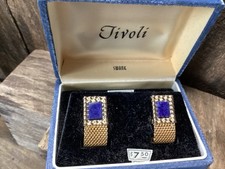 Vintage SWANK Mesh Wrap Around Cufflinks Blue Sodalite Mod 70’s Boxed
