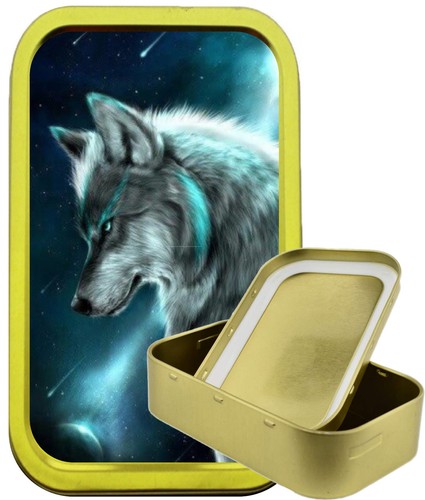 Wolf comet 1oz gold baccy - wolf, tin