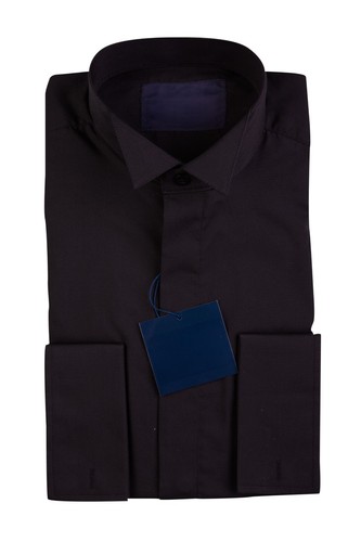Mens black wing collar - black,