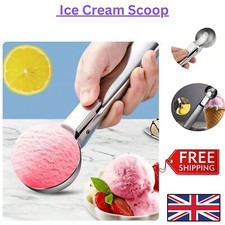 Premium Stainless Steel Ice Cream Scoop with Trigger Heavy Duty Non-Stick