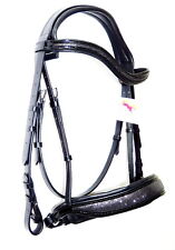 Anatomic Bridle FSS JET GLITTER BLING FREEFORM Curve CUT AWAY Noseband PATENT 