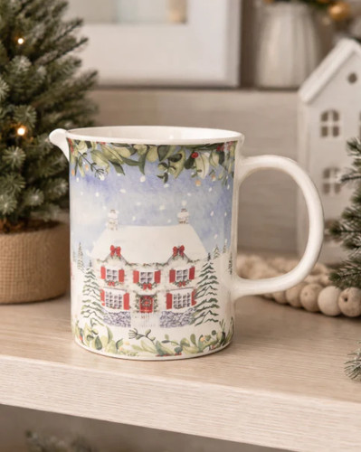 Christmas cottage jug - christmas,