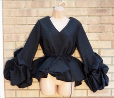 Savida Ladies Peplum Black Top