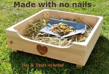 Forage Box Wooden With OR Without  Hay Rack Rabbit/ Guinea Pig + food & treats